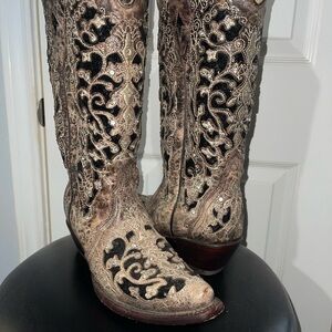 Elegant Black and Brown Women's Over the Knee Boots